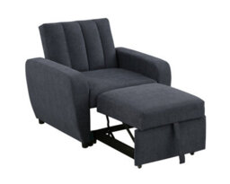 Mattress Guru Gibson Modern And Versatile Fabric 1 Seater Chair Bed, Living Room Furniture, Guest Bed, Grey - thumbnail 2