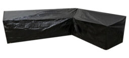 Woodside L Shape Outdoor Garden Corner Sofa & Table Dining Set Cover, Black, Medium Left Side Long - thumbnail 2