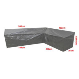 Woodside L Shape Outdoor Garden Corner Sofa & Table Dining Set Cover, Black, Medium Left Side Long - thumbnail 4