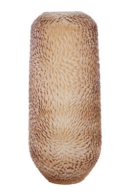 Orsina Colbie Large Embossed Amber Glass Vase - image 1