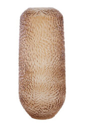 Orsina Colbie Large Embossed Amber Glass Vase - thumbnail 1