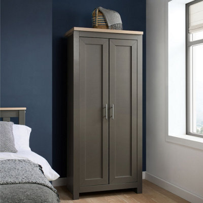 Birlea Highgate 2 Door Wardrobe Dark Grey - image 1