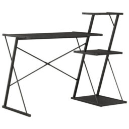 Berkfield Modern Desk With Shelf Black 116X50X93 Cm - thumbnail 2
