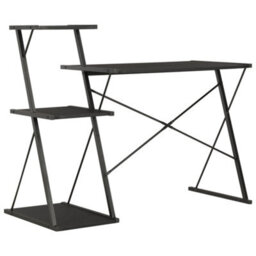 Berkfield Modern Desk With Shelf Black 116X50X93 Cm - thumbnail 4
