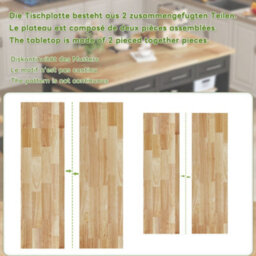 Merax Kitchen Island With Extendable Dining Table, Rolling Storage Cabinet With Drawers, Marble Effect Worktop, Black & Natural - thumbnail 9