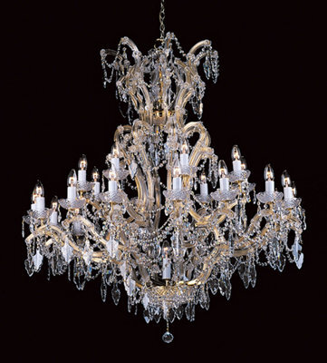 Luminosa Lighting Luminosa Morina Lead Crystal Gold 25 Arm Chandelier