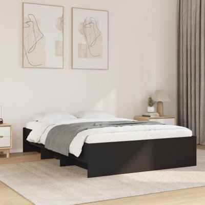 Berkfield Bed Frame Without Mattress Black 140X200 Cm Engineered Wood - image 1