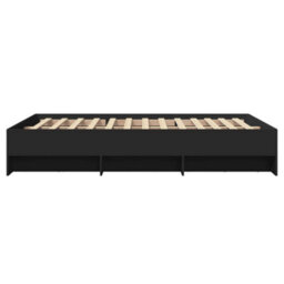 Berkfield Bed Frame Without Mattress Black 140X200 Cm Engineered Wood - thumbnail 6