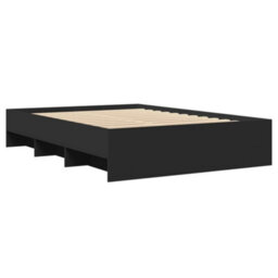 Berkfield Bed Frame Without Mattress Black 140X200 Cm Engineered Wood - thumbnail 7