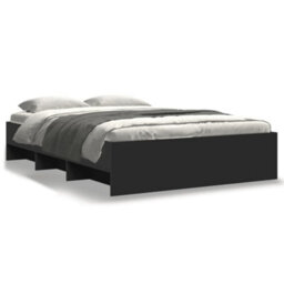 Berkfield Bed Frame Without Mattress Black 140X200 Cm Engineered Wood - thumbnail 2