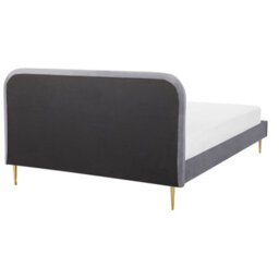 Beliani Bed Velvet Flayat 160 X 200 Cm (Eu King Size) Grey - thumbnail 5
