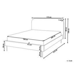 Beliani Bed Velvet Flayat 160 X 200 Cm (Eu King Size) Grey - thumbnail 3