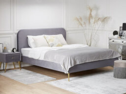 Beliani Bed Velvet Flayat 160 X 200 Cm (Eu King Size) Grey - thumbnail 2