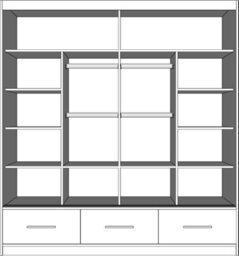 Arte Black Matte Sliding Wardrobe With Mirror 203Cm - Sophisticated Storage With Subtle Charm - thumbnail 2
