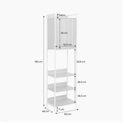 Sweeek - Wardrobe Module With 5 Shelves And 1 Door Clever Black 60X48X190 Cm - thumbnail 5