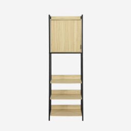 Sweeek - Wardrobe Module With 5 Shelves And 1 Door Clever Black 60X48X190 Cm - thumbnail 2