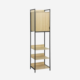 Sweeek - Wardrobe Module With 5 Shelves And 1 Door Clever Black 60X48X190 Cm