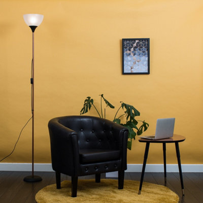 Valuelights Dalby Copper & Black Uplighter Floor Lamp With White Shade - image 1