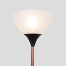Valuelights Dalby Copper & Black Uplighter Floor Lamp With White Shade - thumbnail 4
