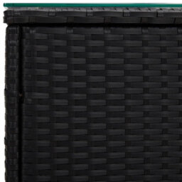 Vidaxl Side Table Black 40X37X40.5 Cm Poly Rattan And Tempered Glass Side Tables - thumbnail 4