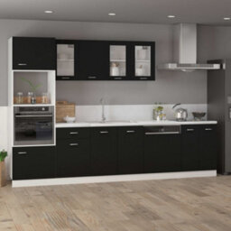 Vidaxl Hanging Glass Cabinet Lyon Black 40X31X60 Cm Engineered Wood - thumbnail 3
