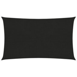 Berkfield Sunshade Sail 160 G/m2 Black 2X5 M Hdpe - thumbnail 1