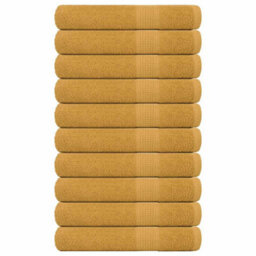 Berkfield Sauna Towels 10 Pcs Gold 80X200 Cm 360 Gsm 100% Cotton