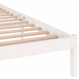 Berkfield Day Bed Solid Wood Pine 200X200 Cm Super King White - thumbnail 6
