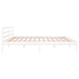 Berkfield Day Bed Solid Wood Pine 200X200 Cm Super King White - thumbnail 5
