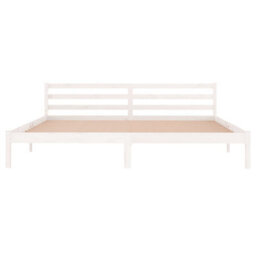 Berkfield Day Bed Solid Wood Pine 200X200 Cm Super King White - thumbnail 4