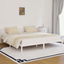 Berkfield Day Bed Solid Wood Pine 200X200 Cm Super King White