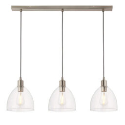 Pagazzi Lighting Pagazzi Jacob 3 Light Nickle And Glass Pendant Bar - thumbnail 3