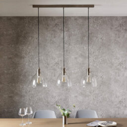 Pagazzi Lighting Pagazzi Jacob 3 Light Nickle And Glass Pendant Bar - thumbnail 2