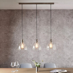Pagazzi Lighting Pagazzi Jacob 3 Light Nickle And Glass Pendant Bar - thumbnail 1
