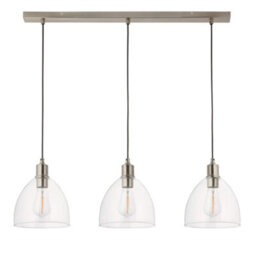 Pagazzi Lighting Pagazzi Jacob 3 Light Nickle And Glass Pendant Bar - thumbnail 4