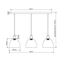 Pagazzi Lighting Pagazzi Jacob 3 Light Nickle And Glass Pendant Bar - thumbnail 8