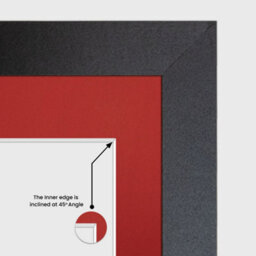 AK Frames 40X20Cm Black Sleek Multi Photo Frame With Crimson Mount - Holds 3 Apertures (3X) 6X4 Photos - thumbnail 7