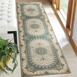 Ameha Non Slip Cashmere Rug Bedroom Kitchen Runner Willow Teal 60X220 Cm, Modern Bedroom Rugs - thumbnail 4
