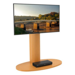 "Avf Affinity Chepstow One 93Cm Oval Pedestal Tv Stand, For Tvs 32-65"" - Oak" - thumbnail 4