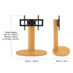 "Avf Affinity Chepstow One 93Cm Oval Pedestal Tv Stand, For Tvs 32-65"" - Oak" - thumbnail 9