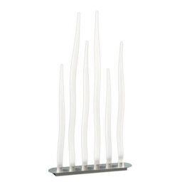 Luminosa Lighting Luminosa Estalacta Floor Lamp 6 Light Gu10 Bar Indoor, Silver/opal White