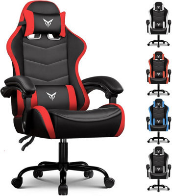 Luckracer Gaming Chair, Heavy Duty Computer Chairs With Linkage Armrest And Lumbar Support, Ergonomic Office Chair, Red - image 1
