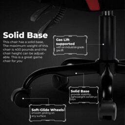 Luckracer Gaming Chair, Heavy Duty Computer Chairs With Linkage Armrest And Lumbar Support, Ergonomic Office Chair, Red - thumbnail 7