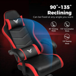 Luckracer Gaming Chair, Heavy Duty Computer Chairs With Linkage Armrest And Lumbar Support, Ergonomic Office Chair, Red - thumbnail 3
