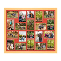 AK Frames 80X70Cm Mustard Yellow Modern Multi Photo Frame With Poppy Red Mount - Holds 20 Apertures (18X) 6X4, (2X) 4X4 Photos - thumbnail 1