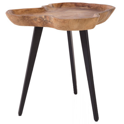 Beliani Side Table Elsa Teak Wood Brown - image 1