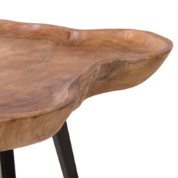Beliani Side Table Elsa Teak Wood Brown - thumbnail 6