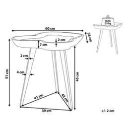 Beliani Side Table Elsa Teak Wood Brown - thumbnail 3