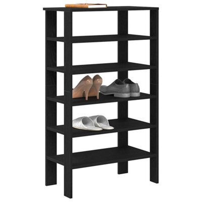 Vidaxl Shoe Rack Black 61X32X105 Cm Engineered Wood - image 1