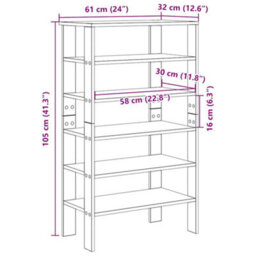 Vidaxl Shoe Rack Black 61X32X105 Cm Engineered Wood - thumbnail 3